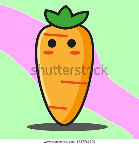 Cute Carrot Cartoon Face Cute Mascot Stock Vector Royalty Free 1737769340 Shutterstock