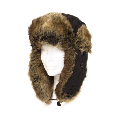 Mens Ladies Trapper Aviator Russian Ushanka Winter Hat With Ear Flap