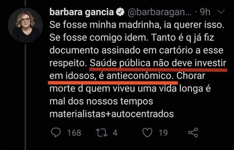 Barbara Gancia Critica Gastar Dinheiro Idoso E Cancelada Guia