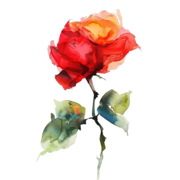 Abstract Watercolor Painting With Red Rose, Abstract, Watercolor ...