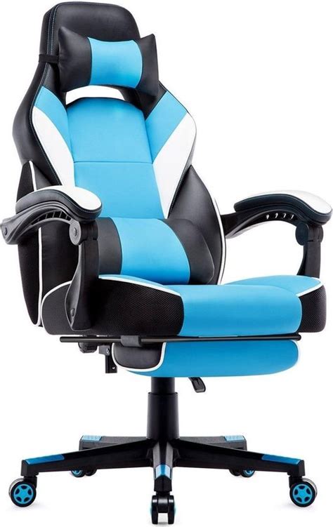 Milo Gaming Rally M1 Gaming Stoel Gamestoel Met Voetensteun Gaming Chair Blauw Bol