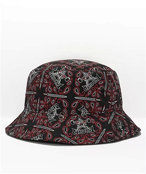 Thrasher Bandana Black Red Bucket Hat Mall Of America