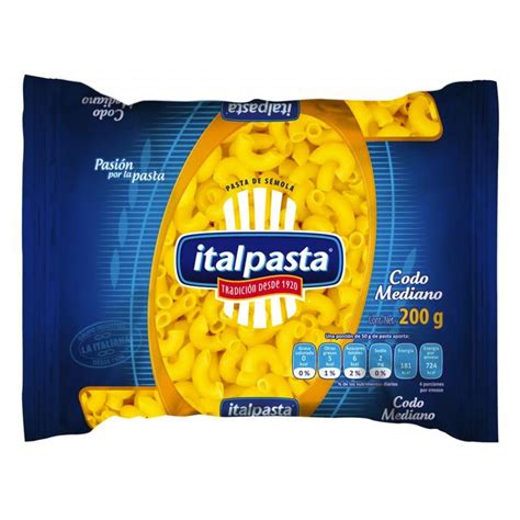 Italpasta Pasta De Sémola Codo Mediano 200 G H E B México