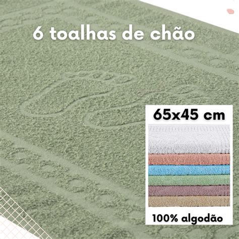 Kit 6 unidades de toalha pro chão para banheiro cores variadas Muito