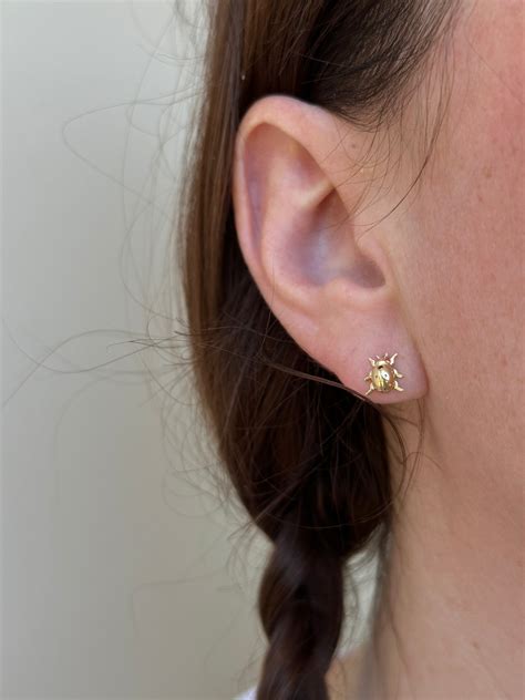 Itty Bitty Ladybug Stud Talon Jewelry