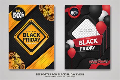 Black Friday Sale poster design set 8577321 Vector Art at Vecteezy