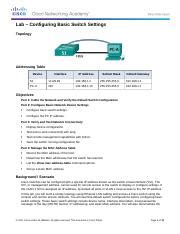 Lab Configuring Basic Switch Settings Docx Lab Configuring Basic