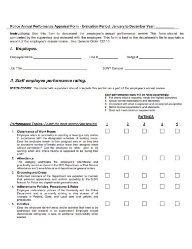 FREE 10+ Annual Performance Evaluation Samples [ Staff, Employee, Work ]