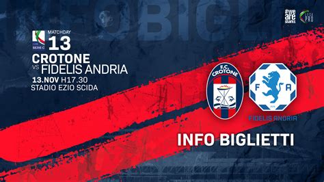 Crotonefidelisandria Info Biglietti F C Crotone