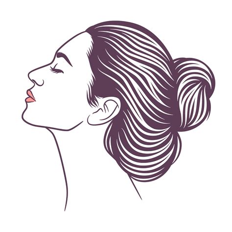 Beauty woman line art illustration black and white 6036455 Vector Art ...