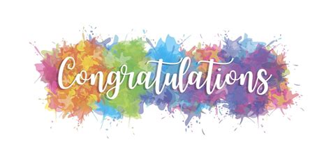 Congratulations Inspirational Text On A Multicolored Splash Of