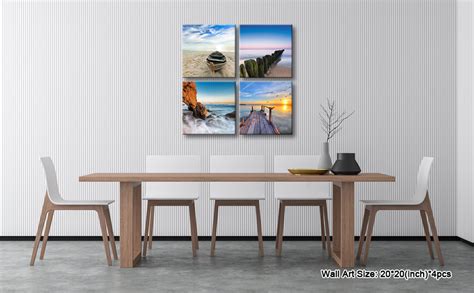 Wieco Art Large Seaview Modern Seascape Giclee Canvas Prints Artwork