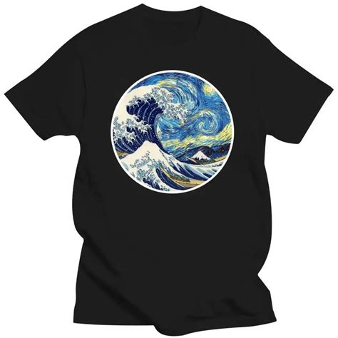 T Shirt La Grande Vague Sur Une Nuit Toil E Hokusai Kanagawa Van