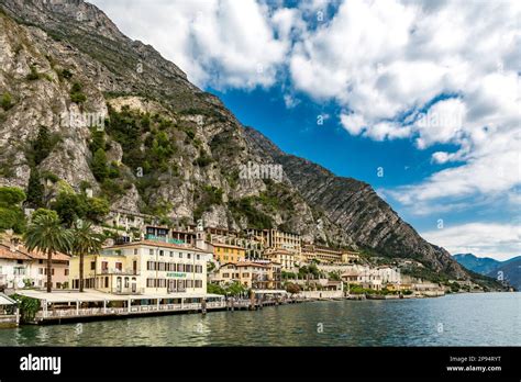 View from the ferry to Limone sul Garda, Lake Garda, Province of ...