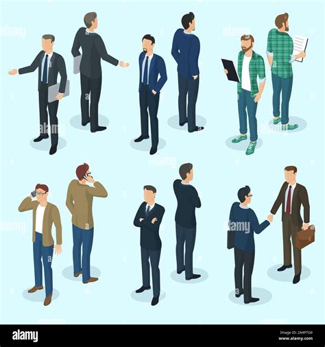 Set Of Isometric People Stock Vector Image Art Alamy