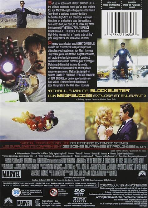 Iron Man DVD Robert Downey Jr Terrence Howard Jeff Bridges US