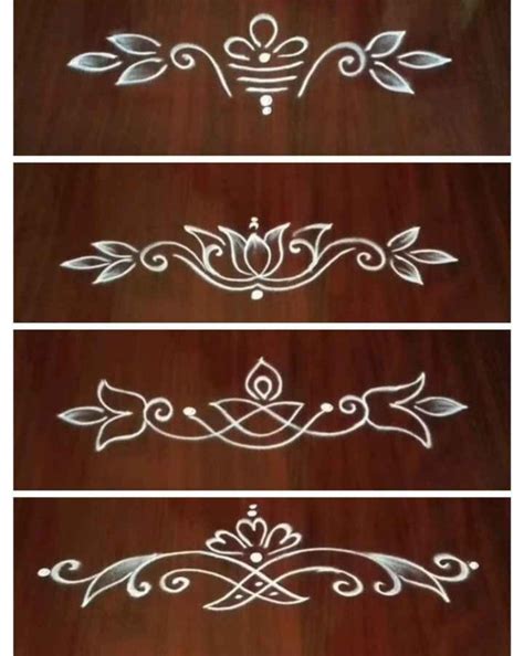 Easy Border Rangoli Designs Side Muggulu Side Rangoli Designs Latest