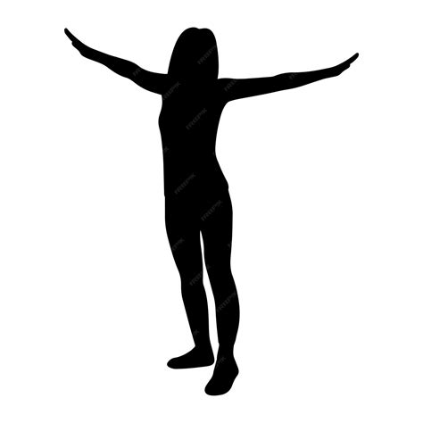 Premium Vector Female Silhouette Symbol Freedom Woman With Arms