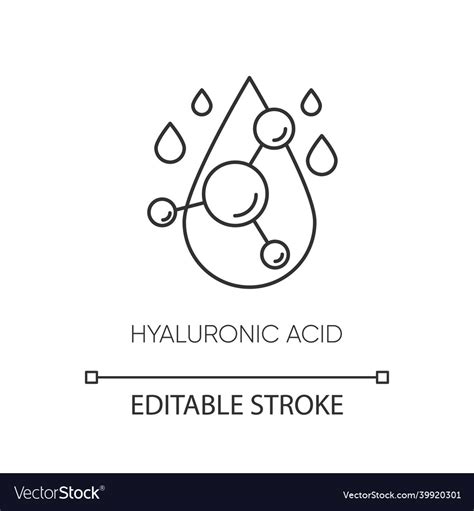 Hyaluronic Acid Pixel Perfect Linear Icon Vector Image