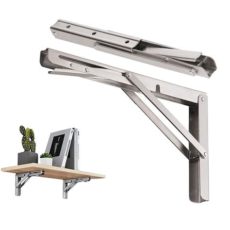 Folding Shelf Brackets Inches Pack Foldable Heavy Duty Stainless