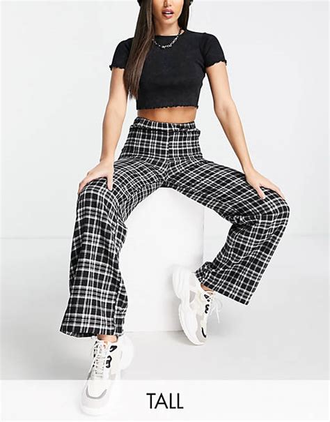 Heartbreak Tall Wide Leg Pants In Black Check Part Of A Set Asos