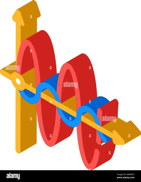 Graph Of Electromagnetic Waves Isometric Icon Vector Illustration Stock