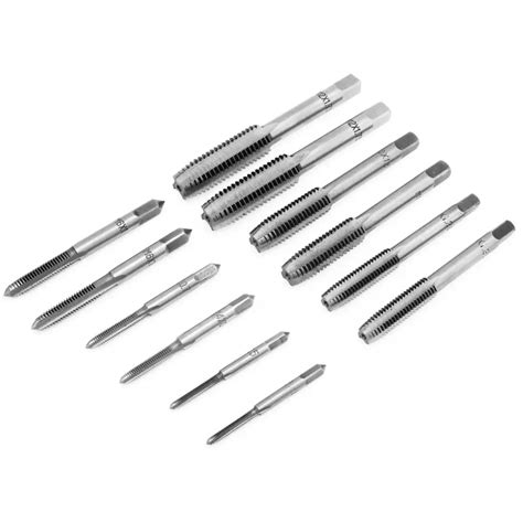 12Pcs Hand Screw Tap Thread Metric Plugs Taps Set M3 / M4 / M6 / M8 ...