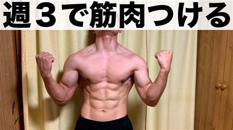 初心者が週3回の筋トレで筋肉をつける方法筋肥大効果抜群の全身法メニュー YouTube