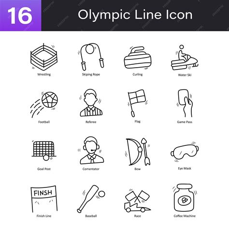 Premium Vector | Olympics doodle style Hand Drawn Set 04