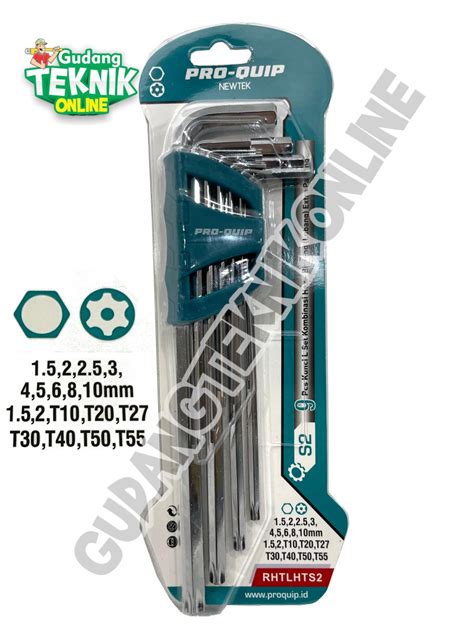 Proquip Rhtlhts2 Kunci L Panjang Set Kombinasi 9pcs Segi Enam Bintang