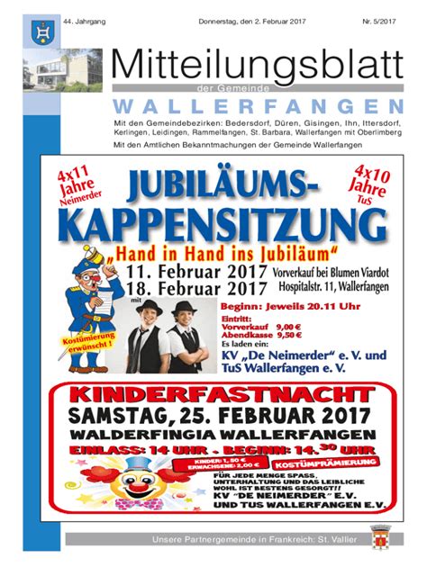 Fillable Online Mitteilungsblatt Der Gemeinde Unsere Partnergemeinde