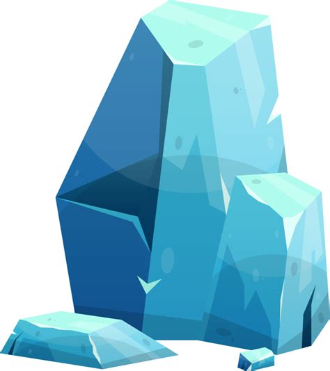 Blue Ice Crystal In Cartoon Style 21608658 Png