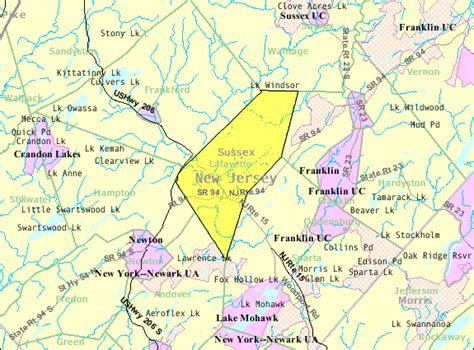 Image Census Bureau Map Of Lafayette Township New Jersey