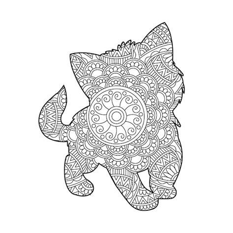 Zentangle Cat Mandala Pagina Da Colorare Per Adulti Libro Da Colorare