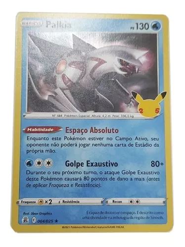 Carta Pokémon Lendário Palkia Holográfico Original Copag MercadoLivre