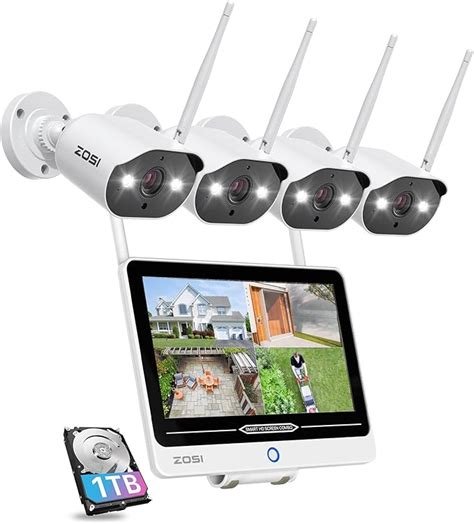 ZOSI Kit Camera De Surveillance WiFi 12 5 Moniteur 1TB 8CH 2K NVR