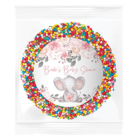 Pink Floral Elephant Personalised Giant Chocolate Speckles