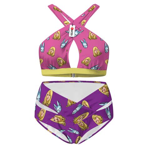 Funny Valentine Crisscross Swimsuit Anime Cosplay Bikini Gear Otaku