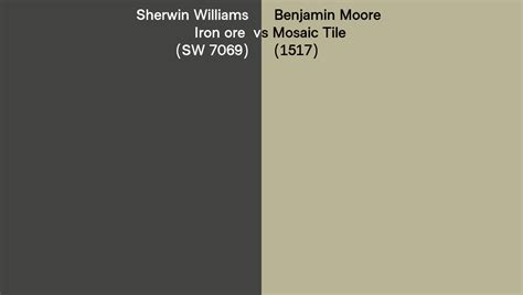 Sherwin Williams Iron Ore Sw 7069 Vs Benjamin Moore Mosaic Tile 1517