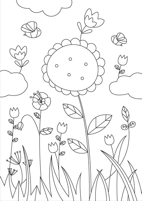 Hermosas Flores De Primavera Dibujos De Flores Para Colorear Para Niños