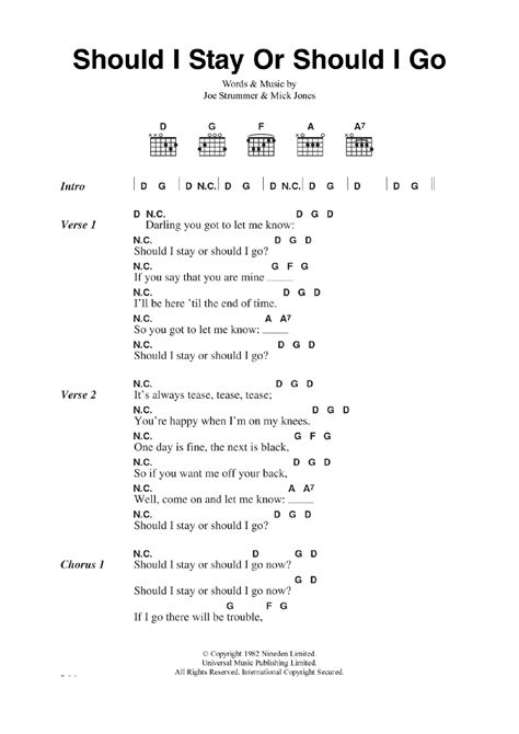 Should I Stay Or Should I Go | Sheet Music Direct