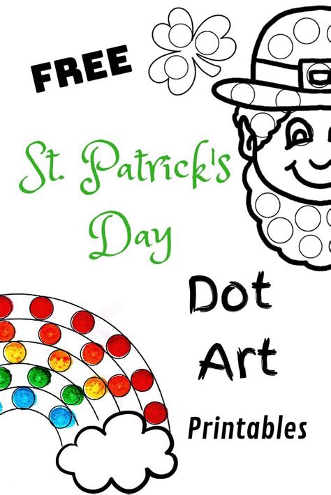 St Patrick S Day Dot Art Printables Planningforkeeps Dots Art