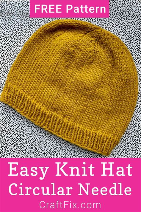 Free Easy Knit Beanie Hat Pattern For Circular Needles Craft Fix