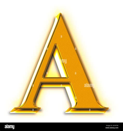 A Golden Alphabet Letter Design On White Background Stock Photo Alamy