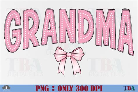 Grandma Coquette Pink Bow Doodle Dots Graphic By Tba Digital Files · Creative Fabrica