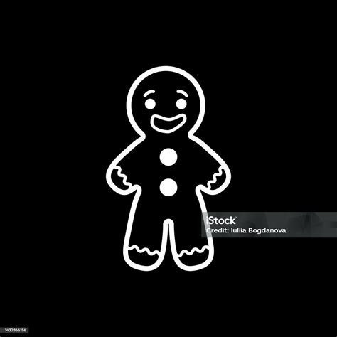 Cute Vector Gingerbread Man Isolated Icon Sign Stock Illustration