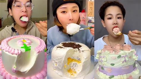 Eating Full Cream Cake Mukbang Compilation Korean Food ASMR Cake