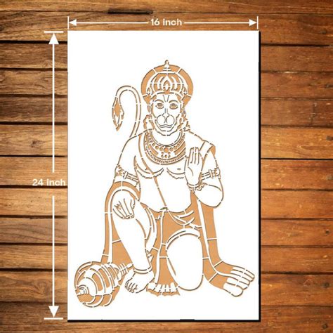 Jazzika Wall Stencils Pack Of 1 Size 16 X 24 Inch Pattern Hanuman