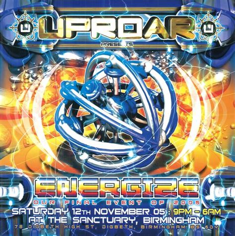 Uproar November Energize Happy Hardcore Techno Flyers