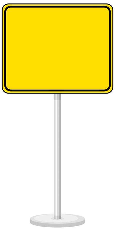 Yellow Traffic Warning Sign On White Background 1845217 Vector Art At